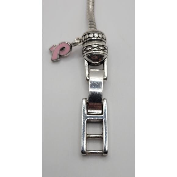 BRIGHTON Breast Cancer Awareness Love ID Bracelet Sterling Silver--9 in-VINTAGE! - Picture 3 of 9